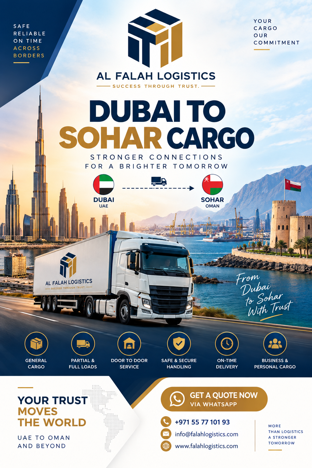 Dubai to Sohar Cargo Services - Al Falah Logistics